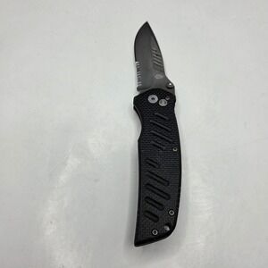 Gerber 06 Fast Folding Knife Tactical Serrated Blade Black G-10 Handle EDC 8.5"